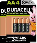 Duracell - Oplaadbare AA-batterijen, 1300 mAh, oplaadbaar, 1300 mAh, 8 stuks