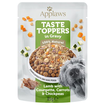 Applaws Taste Toppers in Saus Voordeelpakket 24 x 85 g Hondenvoer - Lam, Wortel, Courgette & Kikkererwten - natvoer honden
