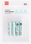 HEMA AAA alkaline extra power batterijen - 4 stuks