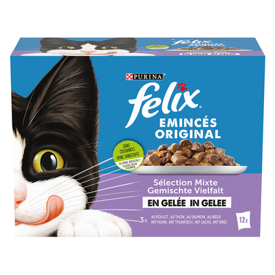 48x 85g Felix Zakjes in Gelei Gemengd Selectie Nat Kattenvoer - natvoer katten