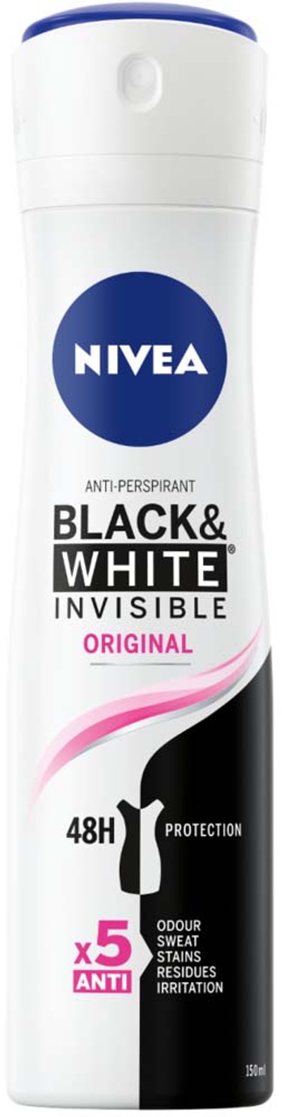 NIVEA Deo Spray Invisible Black & White Clear 150 ml