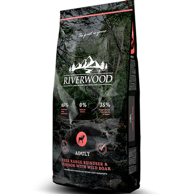 Riverwood Adult - Ultra Premium Hondenvoer - Graanvrije Hondenbrokken - 12Kg - Rendier, Hert & Wild Zwijn - Hypoallergeen