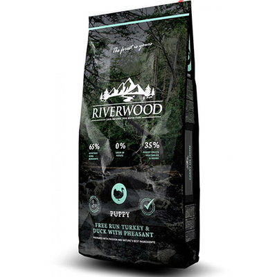 Riverwood Puppy - Ultra Premium Hondenvoer - Graanvrij Puppyvoer - 12Kg - Kalkoen - Hypoallergeen
