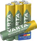 Varta Recharge Accu gerecyclede Ready-to-use voorgeladen AAA Micro NI-MH batterij 6 stuks, 800 mAh, van 11% gerecycled materiaal, oplaadbaar zonder geheugeneffect