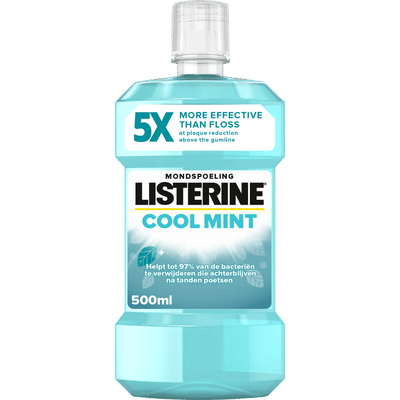 LISTERINE Cool Mint mondwater, verfrissende mondwaterspoeling voor bestrijding van schadelijke bacteriën voor gezond tandvlees, 500ml