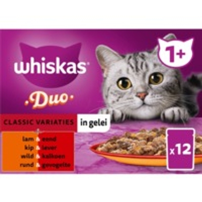 Whiskas Duo classic selectie in gelei 1,02 kg - natvoer katten