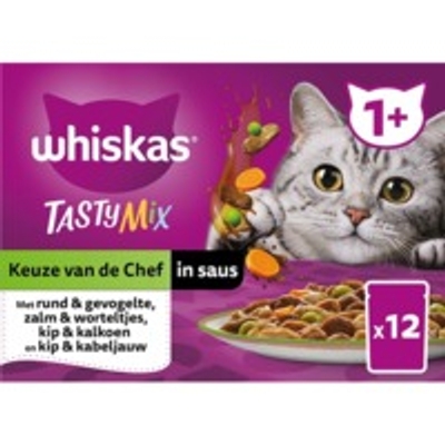 Whiskas Tasty mix keuze van de chef in saus 1,02 kg - natvoer katten
