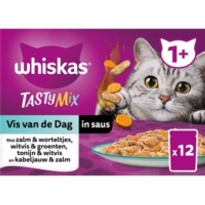 Whiskas Tasty mix vis van de dag in saus 1,02 kg - natvoer katten
