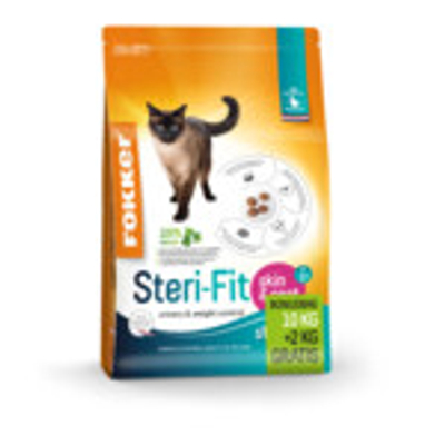 Fokker Cat Steri-Fit Skin & Coat 10 + 2 kg - kattenbrokken