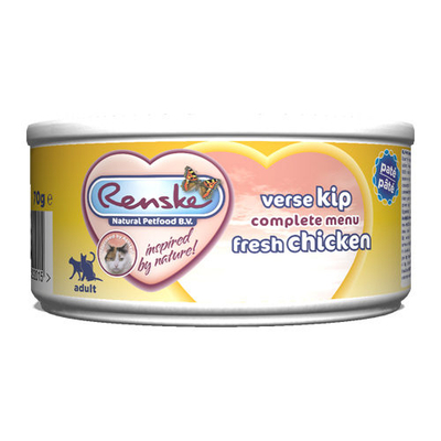 Renske Kat Vers Paté - Adult - Verse Kip - 24 x 70 gram - natvoer katten