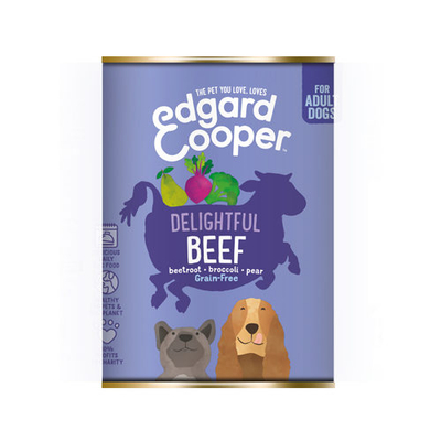 Edgard & Cooper Adult - Rund - 6 x 400 g blikken - natvoer honden