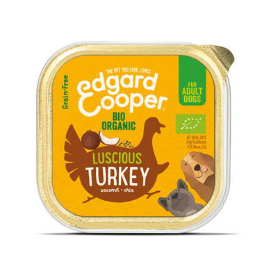 Edgard & Cooper Biologisch Adult - Kalkoen - 17 x 100 g kuipjes - natvoer honden