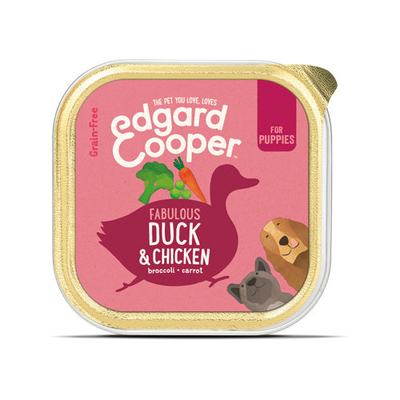 Edgard & Cooper Puppy - Eend & Kip - 11 x 150 g kuipjes - natvoer honden