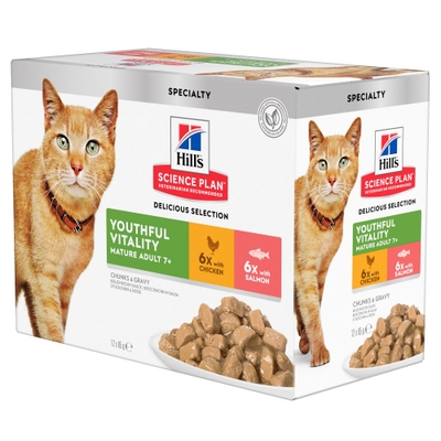 Hill's Science Plan - Feline - Senior Vitality - 12 x 85 g - natvoer katten