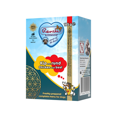 Renske Vers Kip met Rund - 185 gram - natvoer honden