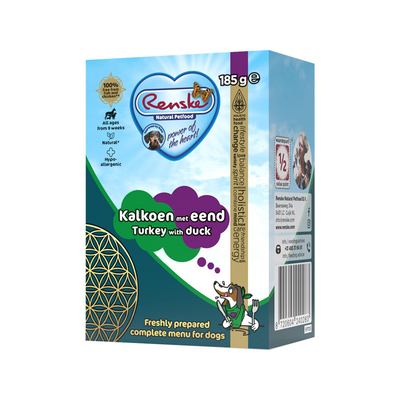 Renske Vers Kalkoen met Eend - 185 gram - natvoer honden