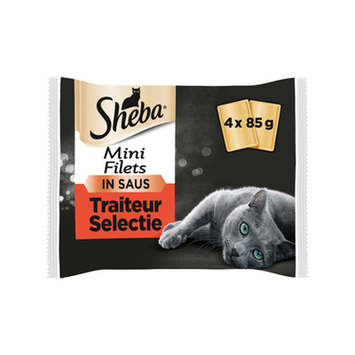 Sheba Traiteur Selectie Mini Filets in Saus - 4 x 85 g - natvoer katten