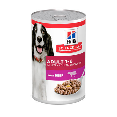 Hill's Science Plan Canine Adult - Beef - Blik 12 x 370 g - natvoer honden