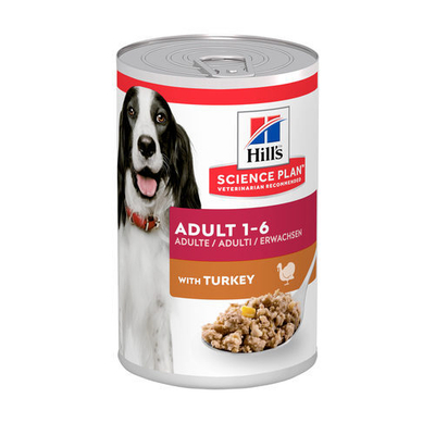 Hill's Science Plan Adult - Medium - Turkey - Blik 12 x 370 g - natvoer honden