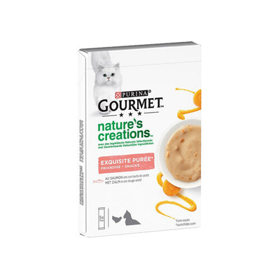 Purina Gourmet Nature's Creations Exquisite Puree Zalm & Wortel - 5 x 10 g - natvoer katten