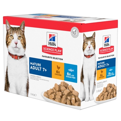 Hill's Science Plan - Feline Mature Adult - Favourite Selection 12x85 g - natvoer katten