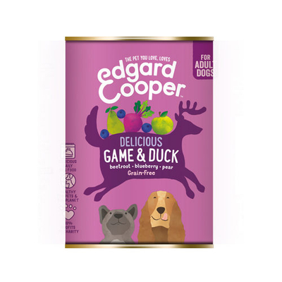 Edgard & Cooper Adult - Wild & Eend - 6 x 400 g blikken - natvoer honden