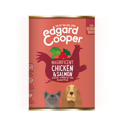 Edgard & Cooper Senior - Kip & Zalm - 6 x 400 g blikken - natvoer honden