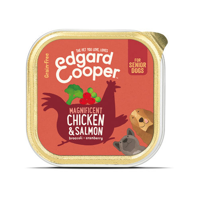 Edgard & Cooper Senior - Kip & Zalm - 11 x 150 g kuipjes - natvoer honden