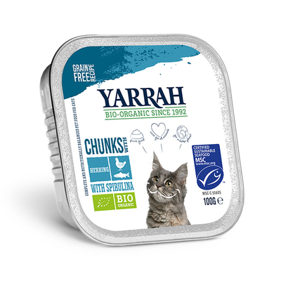 Yarrah - Chunks Kat Kuipje met Kip & Vis Bio - 16 x 100 g - natvoer katten