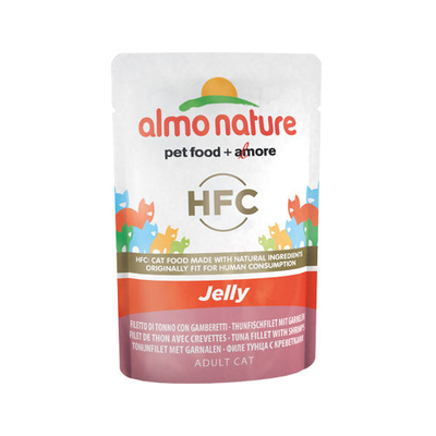 Almo Nature HFC Jelly Kattenvoer - Tonijnfilet en Garnalen - 24 x 55 gr - natvoer katten