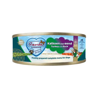 Renske Vers Hondenvoer - Blik - Kalkoen met Eend - 24 x 95 g - natvoer honden