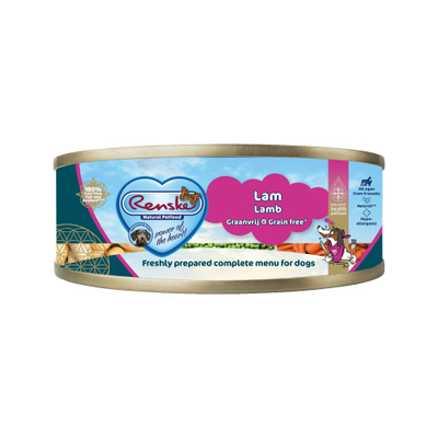 Renske Vers Graanvrij Hondenvoer - Blik - Lam - 24 x 95 g - natvoer honden