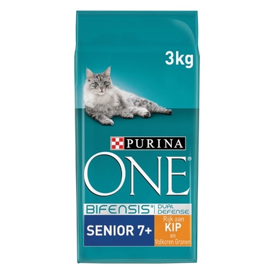 Purina ONE Senior - Kattenvoer Droogvoer - Kip & Volkoren Granen - 3 kg