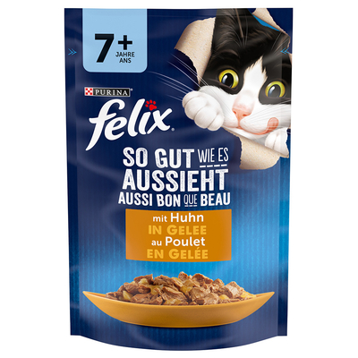 26x 85g Felix "As Good As It Looks" Senior Zakjes Kip Kattenvoer Nat - natvoer katten
