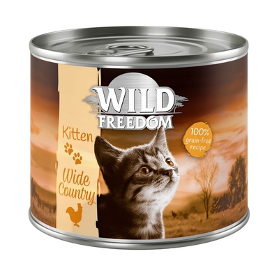 Wild Freedom Kitten 6 x 200 g Gemengd pakket: 2xWilde Woestijn, 2xWijd Land, 2xGouden Vallei - natvoer katten