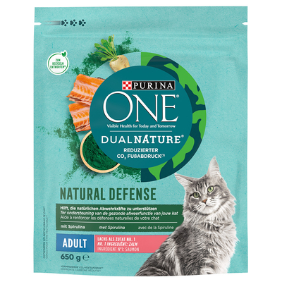 Purina ONE Dual Nature Zalm met spirulina Kattenvoer - 650 g - kattenbrokken