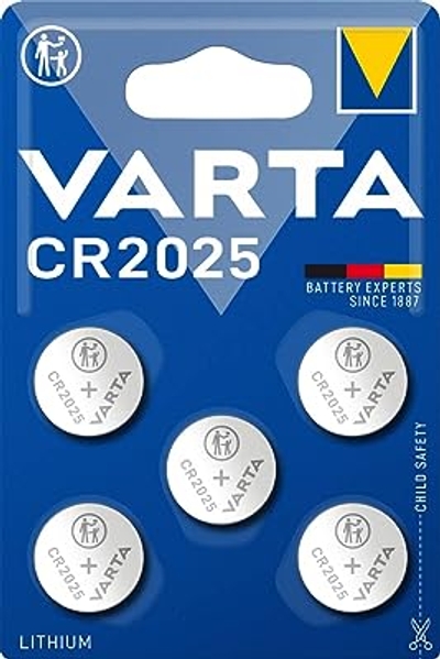 Varta batterijen Electronics CR2025 Lithium knoopcel 3V batterij verpakking met 5 stuks knoopcellen in originele blisterverpakking met 5 stuks