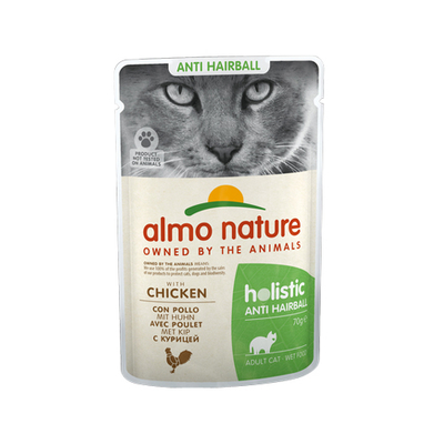 Almo Nature Cat Anti-Hairball Kattenvoer - 30 x 70 g - Kip - natvoer katten