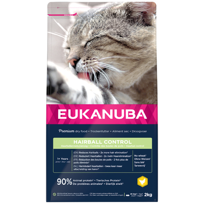 Eukanuba Hairball Control Adult Kattenvoer - Voordeelpakket: 3 x 2 kg - kattenbrokken