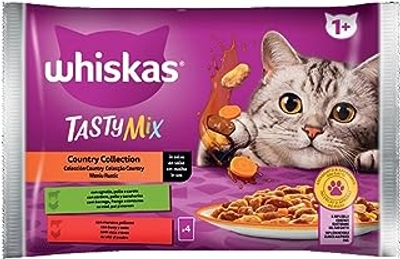 Whiskas Natvoer voor katten, collectie Country in saus, 4 x 85 g - natvoer katten