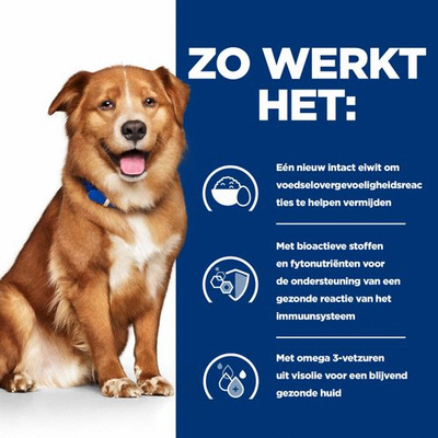 Hill's Prescription Diet Derm Complete Skin Care + Food Sensitivities Rijst&Ei - Hondenvoer - 1.5 kg - hondenbrokken