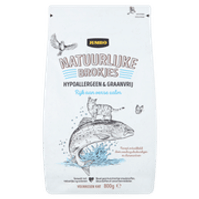Jumbo Natuurlijke Brokjes Katten Hypoallergeen & Graanvrij 800g - kattenbrokken