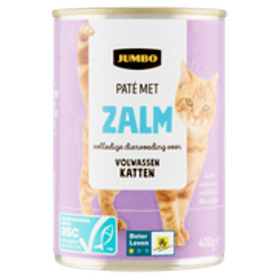 Jumbo Paté met Zalm 400g - natvoer katten