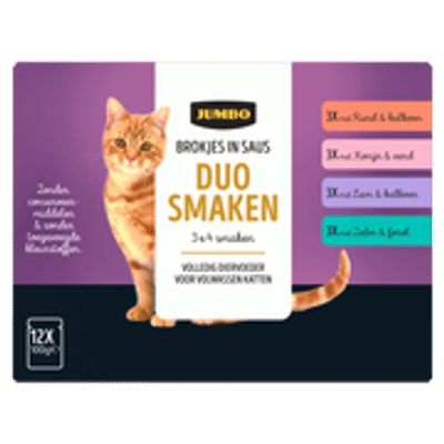 Jumbo Kattenbrokjes In Saus Variatie Senior 12 x 100g - natvoer katten