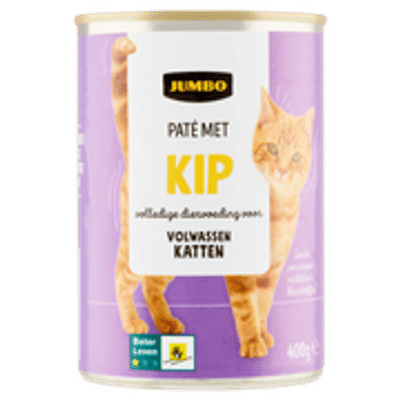 Jumbo Paté met Kip 400g - natvoer katten