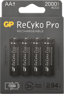 GP Recyko Pro 4x Aa 2000 Mah Batterijen - 4 stuks