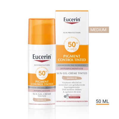 Eucerin Sun Pigment Control Tinted Medium Zonnebrand Gezicht - SPF 50+ Zonbescherming - 50 ml