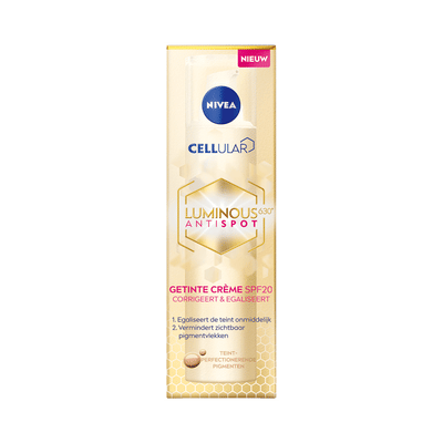 NIVEA Cellular Luminous630 Getinte Dagcrème - SPF20 - Gezichtscreme - Pigmentvlekken Verwijderen - Crème - 40ml