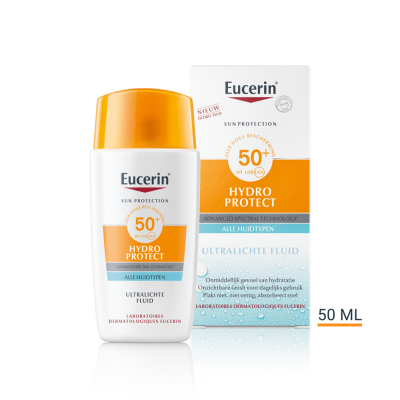 Eucerin Sun Hydro Protect Ultralichte Fluid Zonnebrand Gezicht - SPF 50+ Zonbescherming - 50 ml