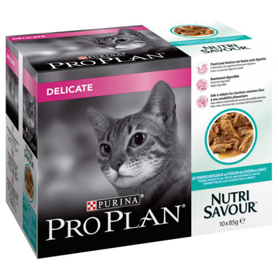 Purina Pro Plan Adult Delicate Rijk aan vis kat natvoer 10x85g - natvoer katten